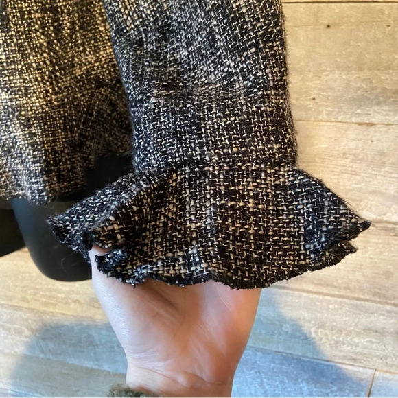 Coldwater Creek women’s tweed ruffled‎ open  blazer in size large - Picture 4 of 6
